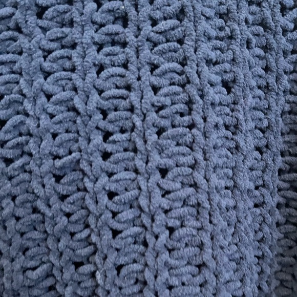 Abercrombie Chunky Knit Blue Sweater with Zipper Back, Size Small - Picture 5 of 5